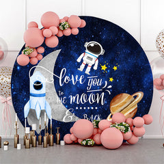 Aperturee - Round Night Sky Astronaut Galaxy Birthday Backdrop