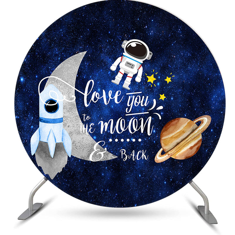 Aperturee - Round Night Sky Astronaut Galaxy Birthday Backdrop