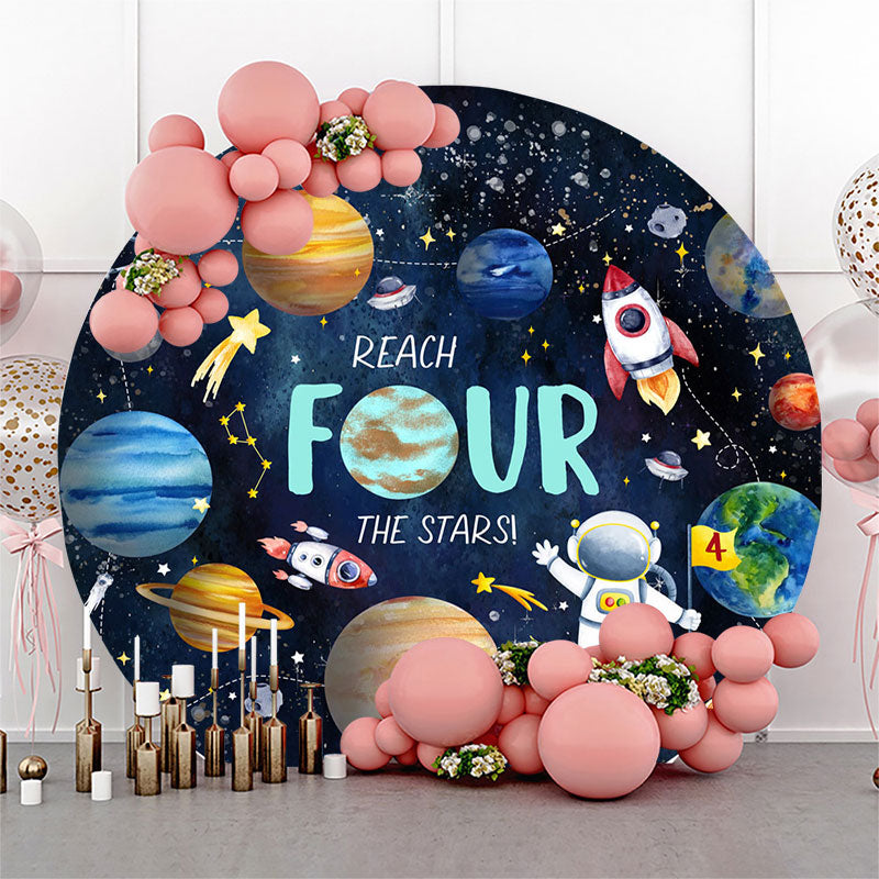 Aperturee - Aperturee Reach Four The Stars Galaxy Round Birthday Backdrop