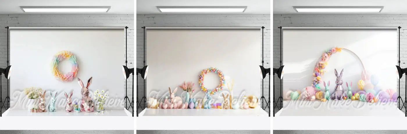 Paper Wreath Wall Cute Rabbit Crafts Floral Backdrop - Aperturee