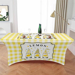 Aperturee - Aperturee Farm Pastoral Dwarf Lemon Leaves Stretch Table Cover