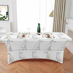 Aperturee - Aperturee Abstract Greyhound Dog Birthday Stretch Table Cover