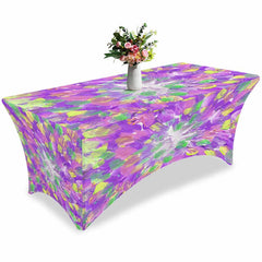 Aperturee - Aperturee Abstract Oil Painting Art Color Block Stretch Table Cover