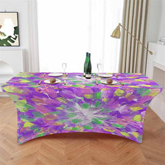 Aperturee - Aperturee Abstract Oil Painting Art Color Block Stretch Table Cover