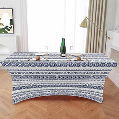 Aperturee - Aperturee Abstract Geometric Ethnic Tribal Art Stretch Table Cover