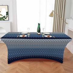 Aperturee - Aperturee Geometric Art Diamond Checker Fitted Stretch Table Cover