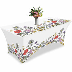 Aperturee - Aperturee Garden Blossom Daisy Sunflower Stretch Table Cover