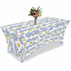 Aperturee - Aperturee Watercolor Farm Yellow Lemon Fruit Stretch Table Cover