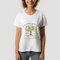 Aperturee - Swirl Tree Roots Personalize Family Reunion Gift Tee