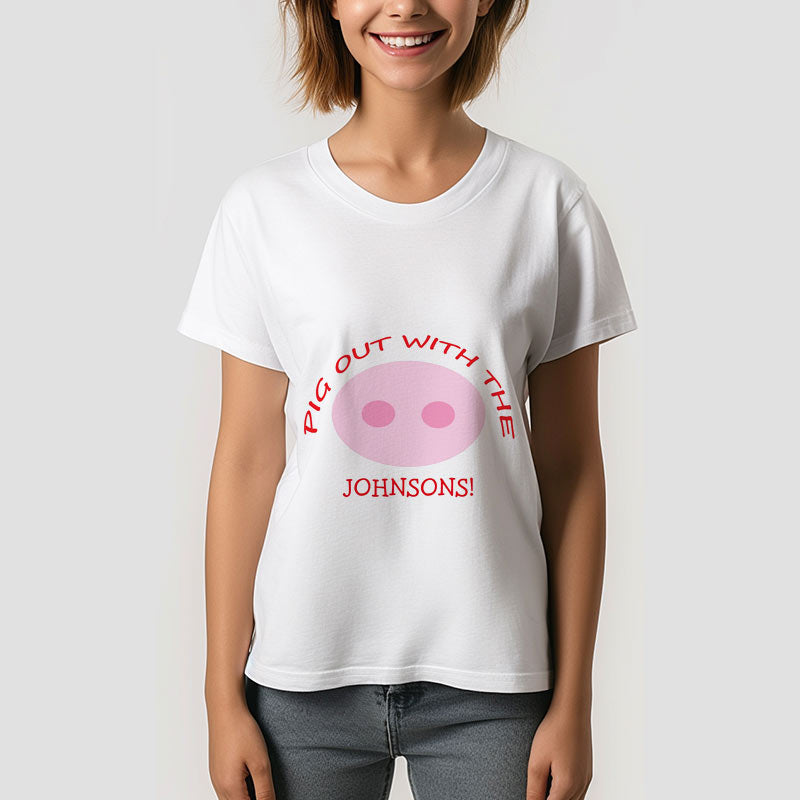 Aperturee - Funny Family Reunion BBQ Vacation Pink Pig Nose TShirt