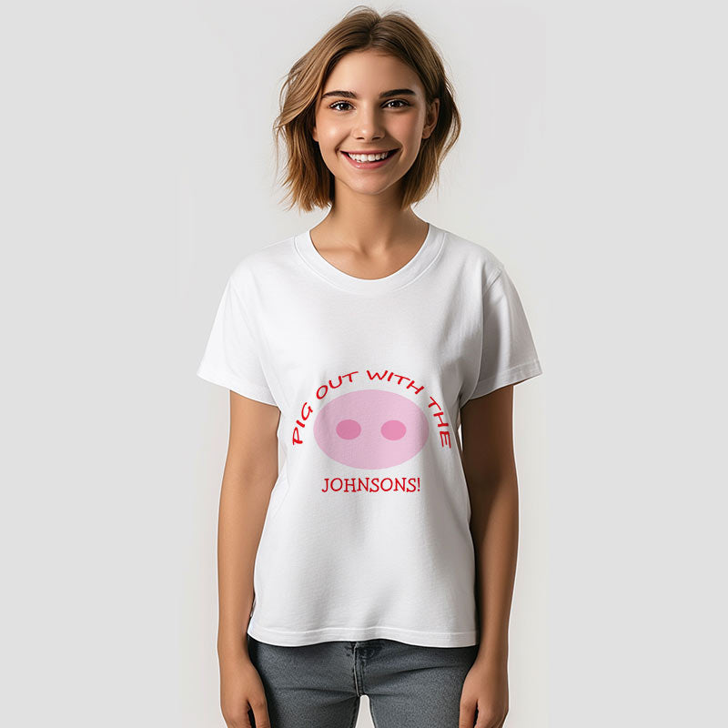 Aperturee - Funny Family Reunion BBQ Vacation Pink Pig Nose TShirt