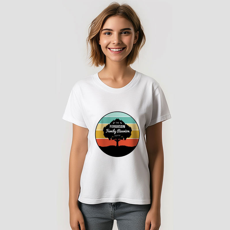 Aperturee - Retro Tree Silhouette Family Reunion Custom TShirt