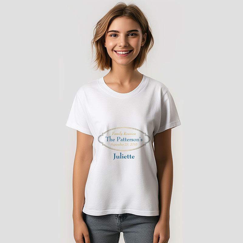 Aperturee - Personalized Fancy Oval Vacation Family Reunion TShirt