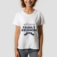 Aperturee - Navy White Family Reunion TShirt Gift with Name