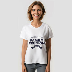 Aperturee - Navy White Family Reunion TShirt Gift with Name