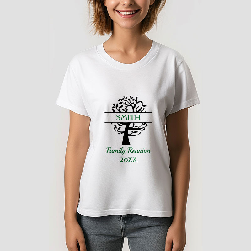 Aperturee - Black Green Tree Family Reunion Custom Name TShirt