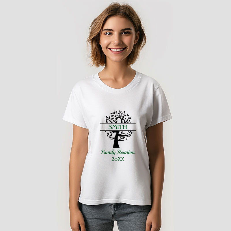 Aperturee - Black Green Tree Family Reunion Custom Name TShirt