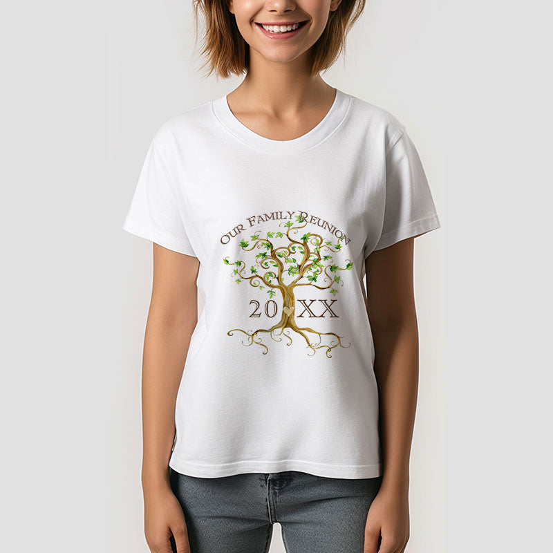 Aperturee - Swirl Tree Roots Personalize Family Reunion Gift TShirt