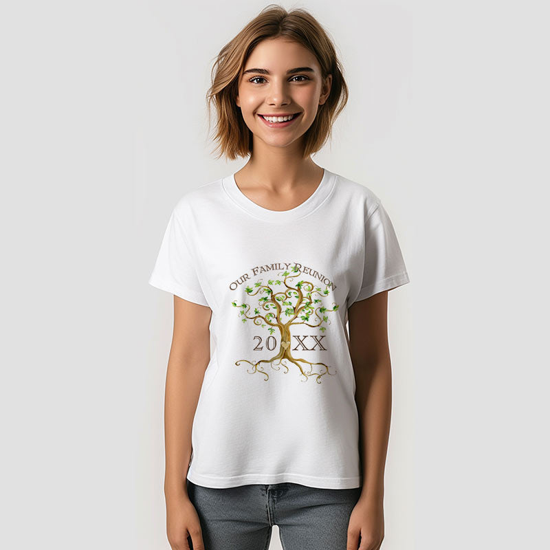 Aperturee - Swirl Tree Roots Personalize Family Reunion Gift TShirt