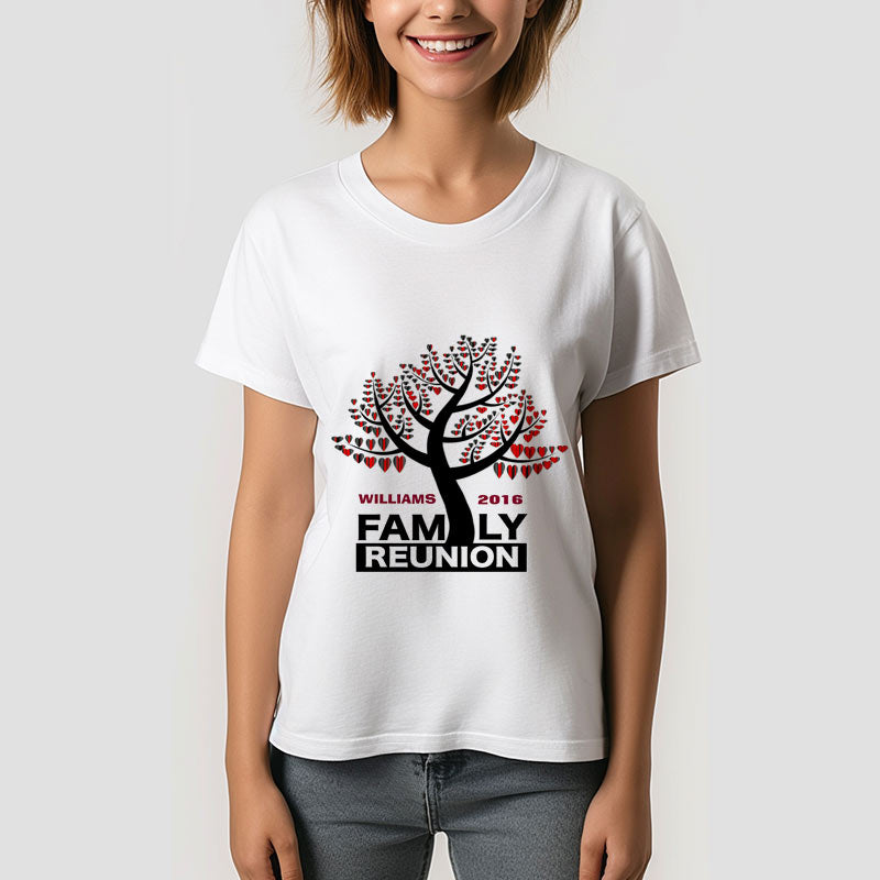 Aperturee - Family Reunion Heart Tree Silhouette Vacation TShirt