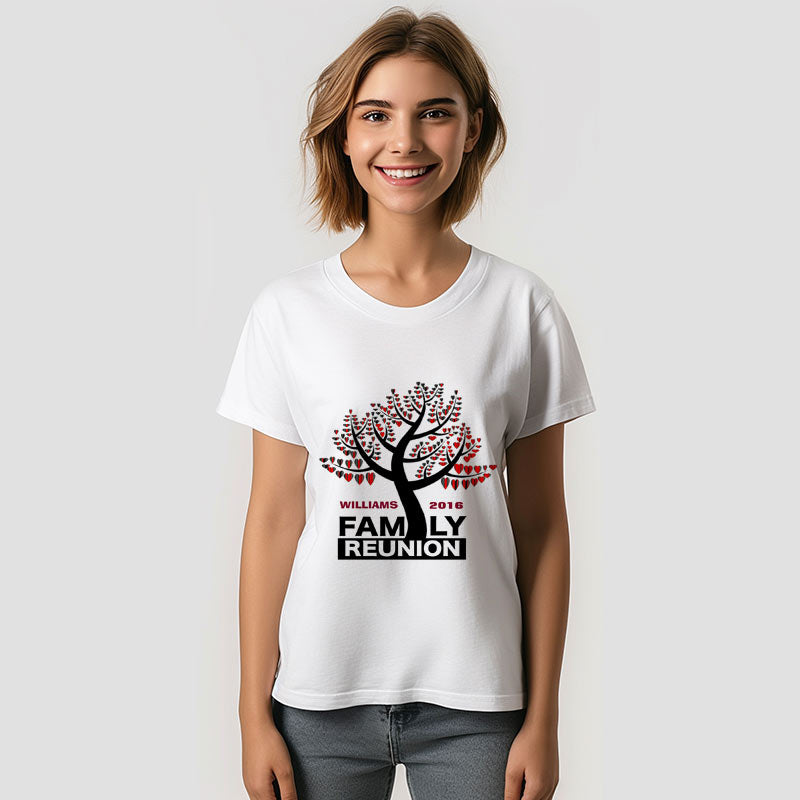 Aperturee - Family Reunion Heart Tree Silhouette Vacation TShirt