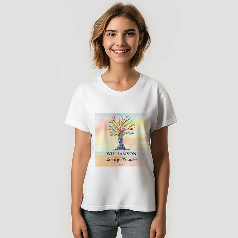 Aperturee - Watercolor Family Reunion Family Tree Custom TShirt