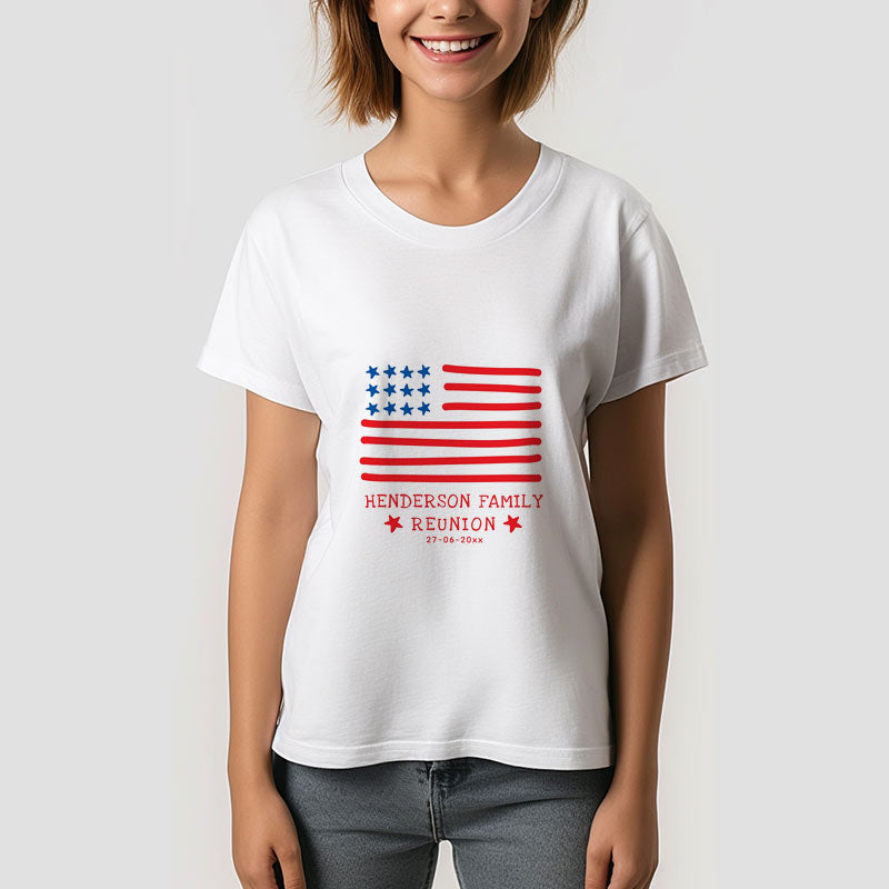 Aperturee - Hand Drawn American Flag Family Reunion TShirt