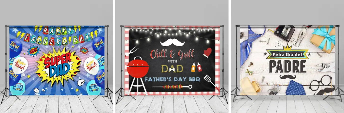 Super Dad Star Balloons Fathers Day Photography Backdrop - Aperturee