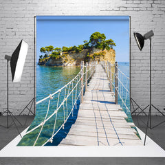 Aperturee - Hillside Plank Road Sea Natural Scenery Backdrop