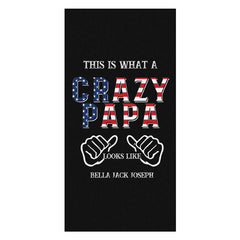 Aperturee - This Is What A Crazy Papa Custom Name Beach Towel