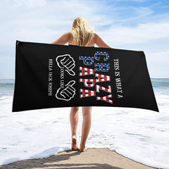 Aperturee - This Is What A Crazy Papa Custom Name Beach Towel