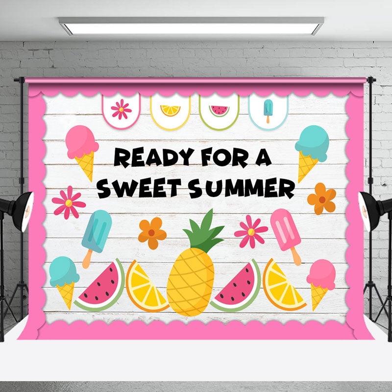 Aperturee - Ready For A Sweet Summer Ice Cream Fruit Backdrop