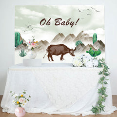 Aperturee - Mountain Circus Cow Oh Baby Gender Reveal Backdrop