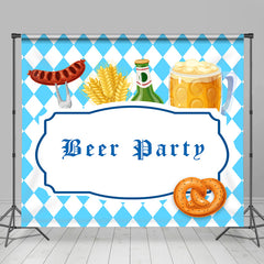 Aperturee - Blue White Rhombus Oktoberfest Beer Party Backdrop