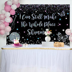 Aperturee - Black Make The Whole Place Shimmer Birthday Backdrop