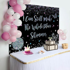 Aperturee - Black Make The Whole Place Shimmer Birthday Backdrop