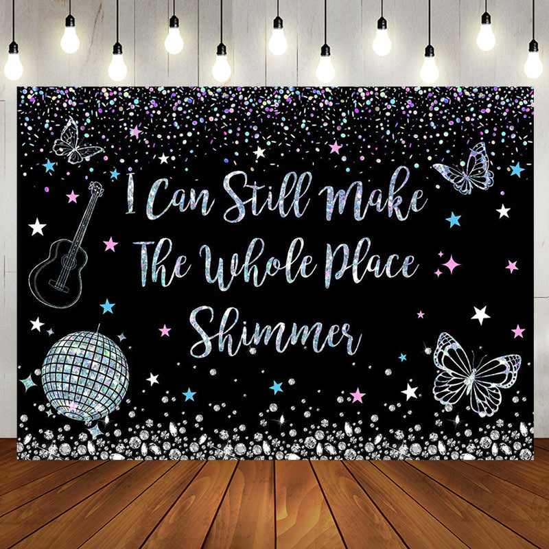 Aperturee - Black Make The Whole Place Shimmer Birthday Backdrop