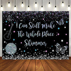 Aperturee - Black Make The Whole Place Shimmer Birthday Backdrop