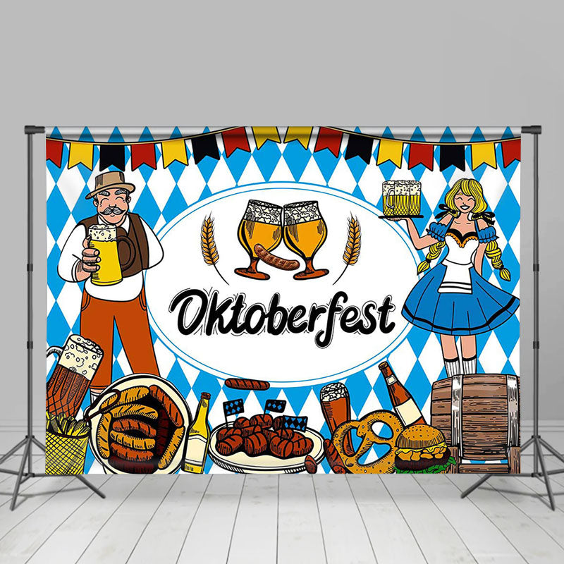 Aperturee - Blue White Bread Beer Wheat Oktoberfest Backdrop