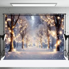 Aperturee - Aperturee Snowy Forest Field Light Strip Christmas Backdrop