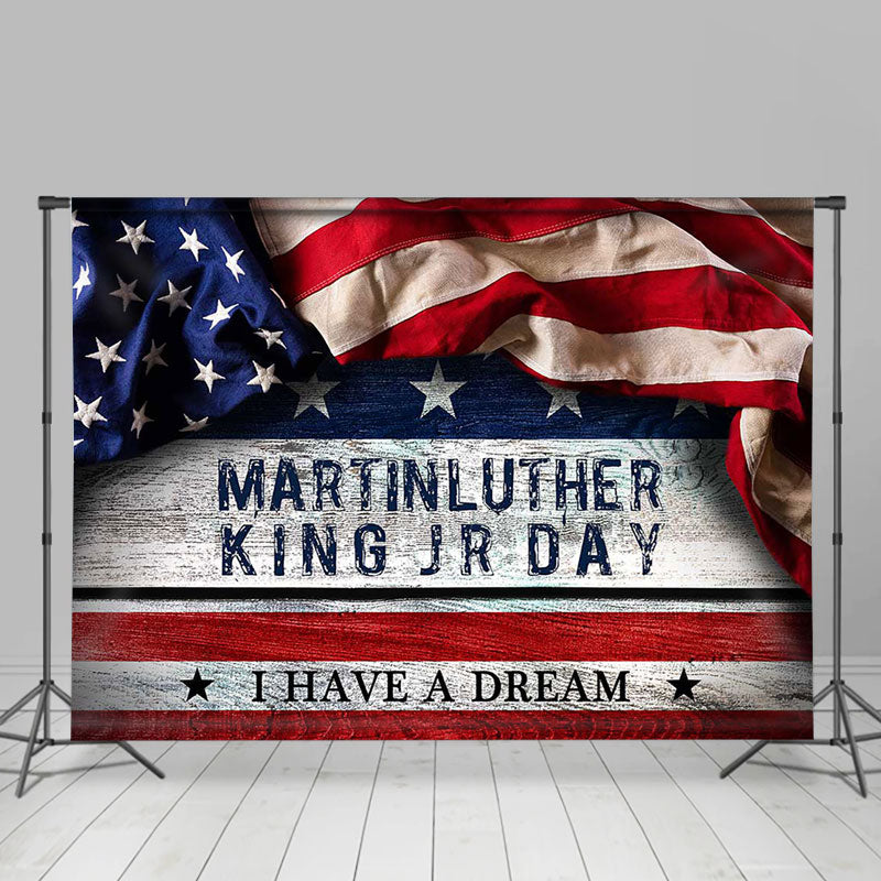 Aperturee - Aperturee Usa Flag Retro Wood I Have A Dream Mlk Day Backdrop