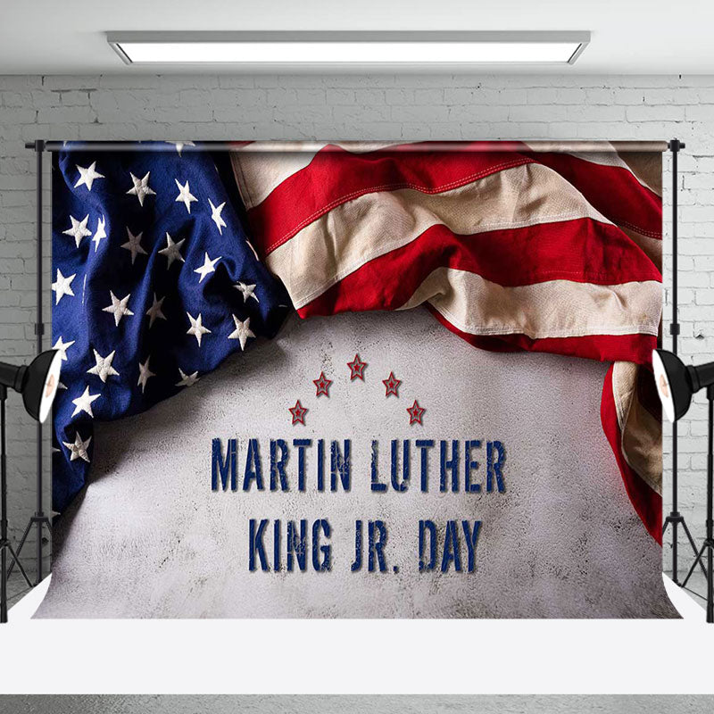 Aperturee - Aperturee Retro Usa Flag White Wall Happy Mlk Day Backdrop