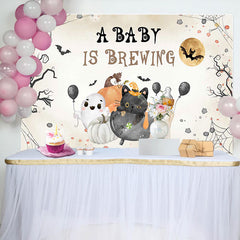 Aperturee - Baby Is Brewing Halloween Gender Reveal Backdrop