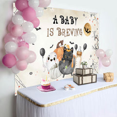 Aperturee - Baby Is Brewing Halloween Gender Reveal Backdrop