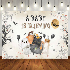 Aperturee - Baby Is Brewing Halloween Gender Reveal Backdrop