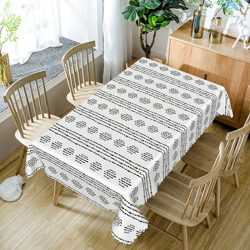 Aperturee - Aperturee Modern Simple Pattern Rectangle Tablecloth For Decor