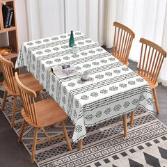 Aperturee - Aperturee Modern Simple Pattern Rectangle Tablecloth For Decor