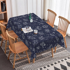 Aperturee - Aperturee Universe Aircraft Deep Blue Boys Rectangle Tablecloth