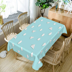 Aperturee - Aperturee Paper Airplanes Light Blue Sky Baby Shower Tablecloth