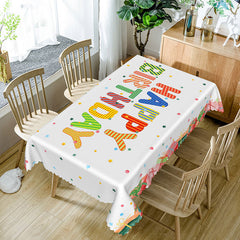 Aperturee - Aperturee Colorful Confetti Birthday Party Rectangle Tablecloth